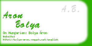 aron bolya business card