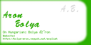 aron bolya business card